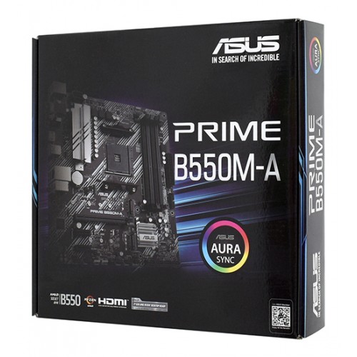 Материнская плата ASUS PRIME B550M-A  AM4 4xDDR4 4xSATA3 RAID 2xM.2 DVI-D D-Sub HDMI mATX