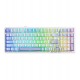 Клавиатура Bluetooth, Aula F99, Белый-голубой-фиолетовый, KeyBoard BT/wireless/Type-C, mechanical, white-blue-purple