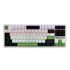 Клавиатура Bluetooth, Aula F87 3в1, Чёрный-белый-зеленый, KeyBoard 3in1, BT/wireless/Type-C, mechanical, white-black-green