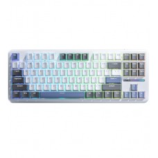 Клавиатура Bluetooth, Aula F87 3в1, Белый-серый-голубой, KeyBoard 3in1, BT/wireless/Type-C, mechanical, white-grey-blue