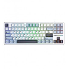 Клавиатура Bluetooth, Aula F87 3в1 , Голубой-белый-фиолетый, KeyBoard 3in1, BT/wireless/Type-C, mechanical, Blue-white-purple