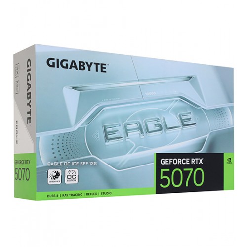Видеокарта GIGABYTE GeForce RTX 5070 EAGLE OC ICE SFF 12G, 12Gb/192bit, 1хHDMI+3xDP, PCIe5.0 (GV-N5070EAGLEOC ICE-12GD)