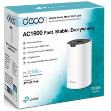 Домашняя Mesh Wi-Fi система GbE AC1900 Tp-Link Deco S7 (1 устройство) <Бесшовный роуминг, 1300Mbps 5Ghz + 600Mbps 2.4Ghz, 802.11ac/a/b/g/n, 3 гигабитных порта LAN/WAN, 3×3 MU-MIMO, Beamforming, 3 антенны с высоким коэффициентом усиления, может работать