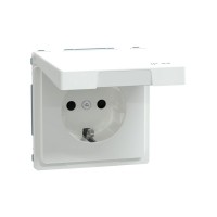 Розетка MERTEN MTN2314-6035 D-Life 16А с з/к с крышкой IP44 белый лотос