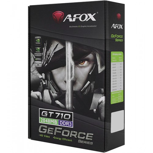 Видеокарта Afox GT710 [AF710-2048D3L5-V3], 2 GB, GPU NVIDIA, GT 710 DVI/HDMI/VGA, GDDR3/64-bit, [AF710-2048D3L5-V3]