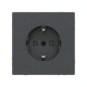 Розетка мех-м MERTEN MTN2301-6034 D-Life шторки винт.зажим антрацит