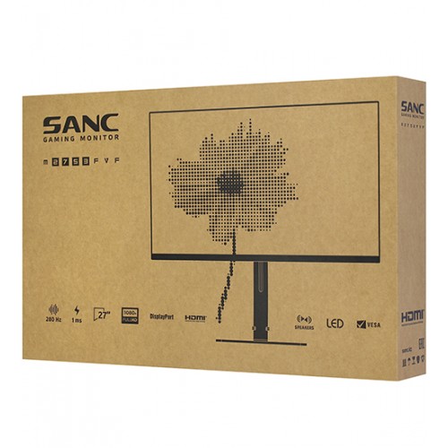 Монитор Sanc M2753FVF, LCD 27" 1920x1080 VA (LED) 280Hz, 1ms, 300cd/m2, 4000:1, 2DP/2HDMI