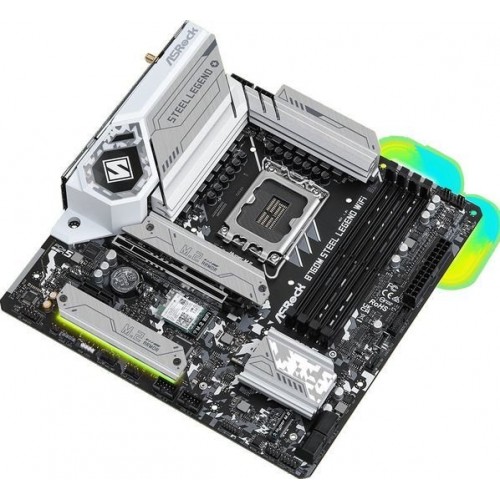 Материнская плата ASRock B760M STEEL LEGEND WIFI LGA1700 4xDDR5 4xSATA RAID 3xM.2 HDMI DP eDP mATX