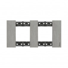 Рамка декоративная Bticino KA4802M2ZG Living Now 2 поста (2+2 модуля) Сталь