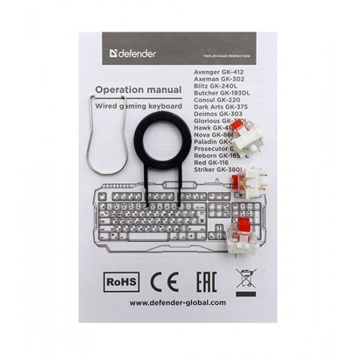 Клавиатура Defender Axeman GK-302 RU, Black, (45306)