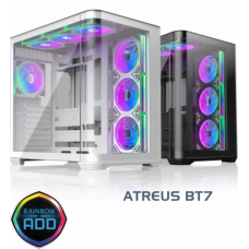 Корпус Raijintek ATREUS BT7, Midi-Tower, TG, 7x120mm ARGB, 2xUSB-A 3.0 + 1xUSB Type-C , E-ATX, ATX, mATX, mITX, Black