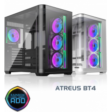 Корпус Raijintek ATREUS BT4, Midi-Tower, TG, 4x120mm ARGB, 2xUSB-A 3.0 + 1xUSB Type-C , E-ATX, ATX, mATX, mITX Black