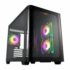 Корпус FSP S380-BA, Mid-Tower, M-ATX, Mini-ITX,USB 3.2 Gen 1 Type-A,USB 3.2 Gen 1 Type-C,ARGB вентиляторы,3x120мм,черный