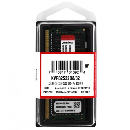Модуль памяти для ноутбука Kingston KVR32S22D8/32 DDR4 SO-DIMM 32Gb 3200MHz CL22 (KVR32S22D8/32)