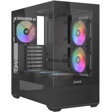 Корпус ATX midi tower SAMA, V40 , (Без БП), Black, Case