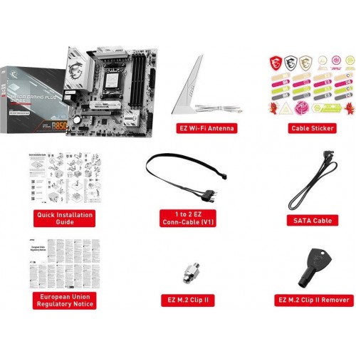 Материнская плата MSI B850M GAMING PLUS WIFI6E AM5 4xDDR5 4xSATA RAID 2xM.2 DP HDMI Type-C mATX