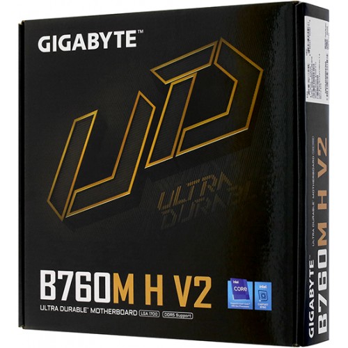 Материнская плата GIGABYTE B760M H V2, LGA1700, B760, HDMI+DP, 2xDDR5, M.2, 4xSATA, MATX (B760M H V2)