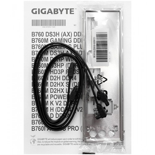 Материнская плата GIGABYTE B760M H V2, LGA1700, B760, HDMI+DP, 2xDDR5, M.2, 4xSATA, MATX (B760M H V2)