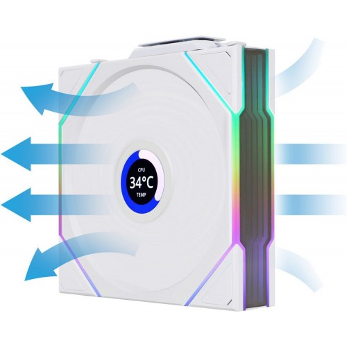 Вентилятор для корпуса Lian Li UNI FAN TL120 LCD Wireless 3x120mm Белый G99.12TLLCD1W3W.00