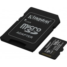 Карта памяти microSDXC 128GB, Kingston SDCS3/128GB, Canvas Select Plus Gen3, A1, 100M/s, +adapter (SDCS3/128GB)