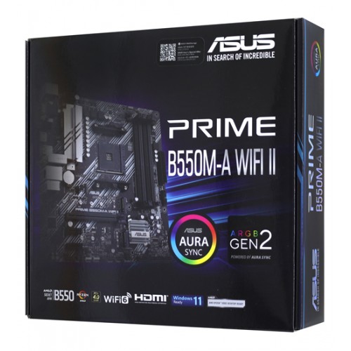 Материнская плата ASUS PRIME B550M-A WIFI II AM4 4xDDR4 4xSATA3 RAID 2xM.2 VGA HDMI DVI mATX