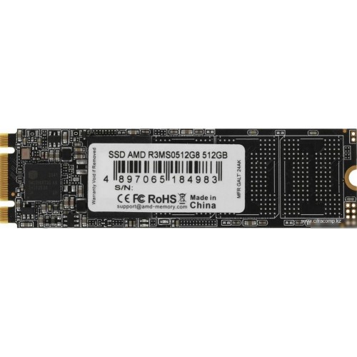 Твердотельный накопитель  512GB SDD AMD RADEON R3 Series M.2 SATA 2280 R550/W480 R3MS0512G8