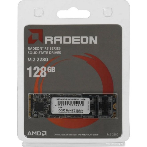 Твердотельный накопитель  128GB SDD AMD RADEON R3 Series M.2 SATA 2280 R520/W450 R3MS0128G8