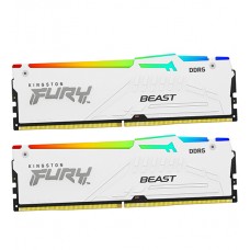 Модуль памяти Kingston Fury Beast White RGB EXPO, DDR5 DIMM 32Gb (KIT 2x16Gb) 5600MHz CL36 (KF556C36BWEAK2-32)