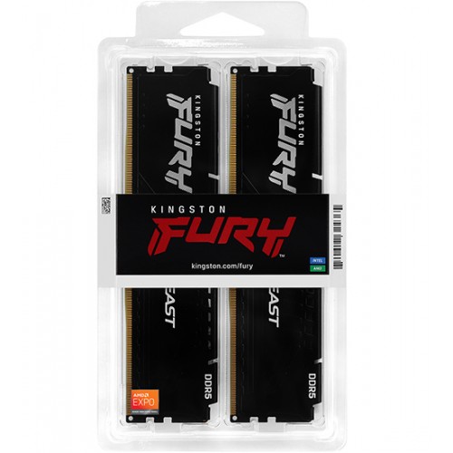 Модуль памяти Kingston Fury Beast Black EXPO KF556C36BBEK2-32 DDR5 DIMM 32Gb KIT(2x16) 5600 MHz CL36 (KF556C36BBEK2-32)