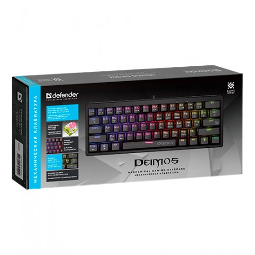 Клавиатура USB, Defender Deimos GK-303 RU, Черный, KeyBoard Black, (45303)