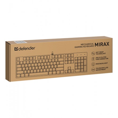Клавиатура USB, Defender Defender Mirax GK-352 RU, Черный, (45352), KeyBoard Black