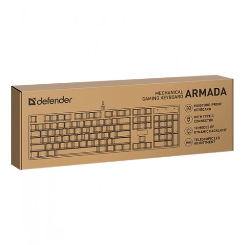 Клавиатура USB, Defender Armada GK-004 RU, Черный, (45004), KeyBoard Black