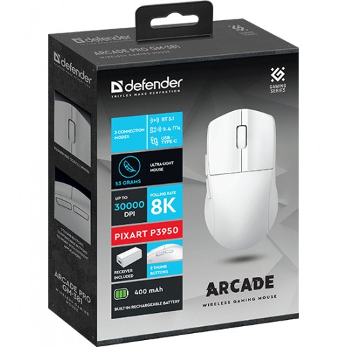 Мышь Defender Arcade PRO GM-381, USB, White,  (52384)