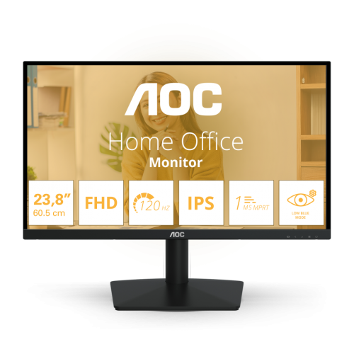 Монитор 23,8" AOC 24B15H3/01 IPS 1920x1080 120Hz 1ms 250 cd/m 1300:1 HDMI VGA Черный