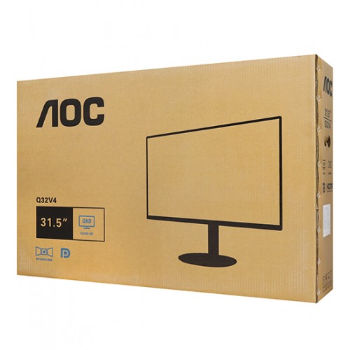 Монитор AOC Q32V4/01, LCD 31.5" 2560x1440 IPS (WLED), 75Hz, 4ms, 250 cd/m2, 1200:1, HDMI/DP