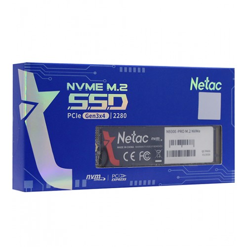 Твердотельный накопитель SSD 128Gb, M.2 2280, Netac N930E Pro, NVMe, PCIe 3x4, 970R/650W (NT01N930E-128G-E4X)
