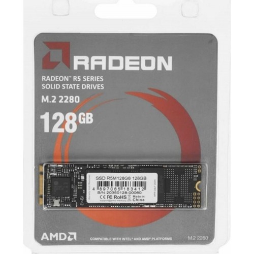 Твердотельный накопитель  128GB SSD AMD RADEON R5 M.2 2280 SATA3 R542Mb/s, W453MB/s R5M128G8