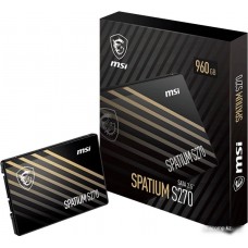 Твердотельный накопитель  960Gb SSD MSI SPATIUM S270 SATA III 2.5" R500Mb/s W450MB/s SPATIUM S270