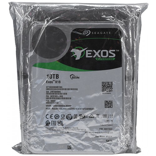 Жёсткий диск HDD 10 Tb SATA 6Gb/s Seagate Exos X18 ST10000NM018G 3.5" 7200rpm 256Mb (ST10000NM018G)