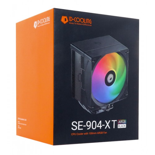 Система охлаждения ID-Cooling SE-904-XT ARGB BLACK, Cooler for S1851/1700/1200/AMD, 180W, 10cm fan,500-2500rpm