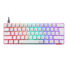 Клавиатура USB, Meetion MK005, Белый, KeyBoard Mechanical, Blue switch, 61 keys EN/RU/KZ, Cable USB-C, White