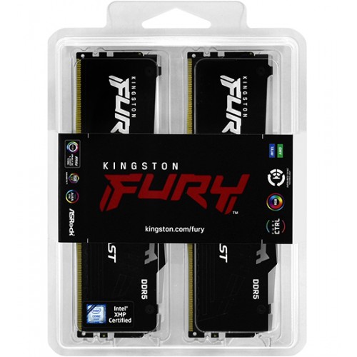 Комплект модулей памяти Kingston Fury Beast, KF552C40BBAK2-64, DDR5, 64 GB, DIMM kit  (2x32GB), CL40