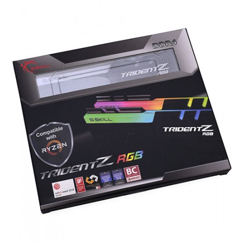 Комплект модулей памяти G.Skill Trident Z RGB (AMD), F4-3200C16D-32GTZRX DDR4, 32 GB, (For AMD Ryzen & Ryzen Threadripper), DIMM kit  (2x16GB),16-18-18-38