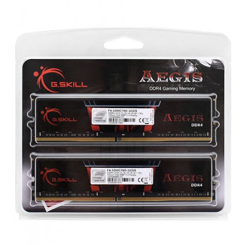 Комплект модулей памяти G.Skill Aegis [F4-3200C16D-32GIS] DDR4, 32 GB, DIMM kit  F4-3200C16D-32GIS, (2x16GB), 16-18-18-38