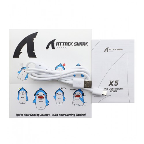 Мышь ATTACK SHARK X5 White, белый, Mouse Optical 26000 dpi, BT/2.4GHz/USB, White