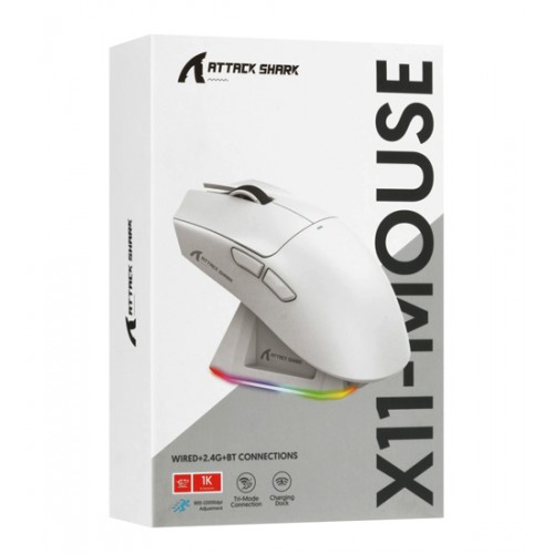 Мышь ATTACK SHARK X11 Black, черный, Mouse Optical 22000 dpi, BT/2.4GHz/USB, Black