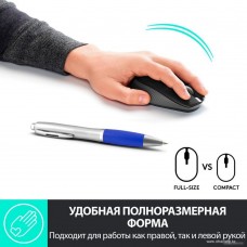 Мышь Logitech M190 Wireless, Оптическая, 1000DPI, 1xAA, USB, 2.4 GHz, Черный (910-005905)