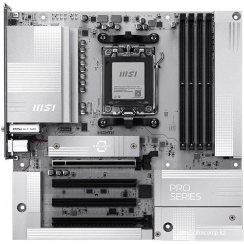 Материнская плата MSI PRO B850M-A WIFI PZ AM5 4xDDR5 4xSATA3 RAID 2xM.2 HDMI DP 2xType-C mATX
