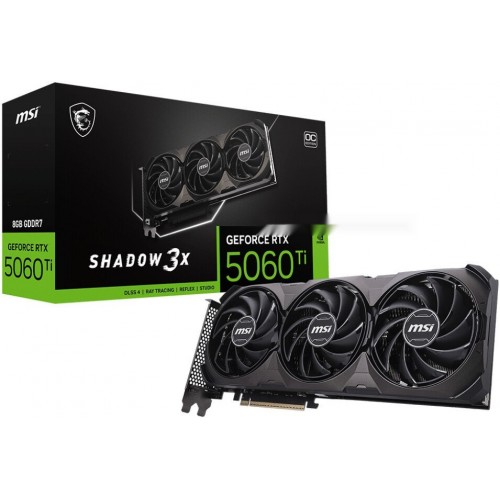 Видеокарта MSI GeForce RTX 5060 Ti 8G SHADOW 3X OC CLASSIC, 8Gb GDDR7 128-bit HDMI 3xDP G506T-8S3CA