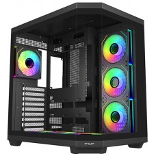 Компьютерный корпус FSP U580-BA, Без БП, 2xUSB3.0/Type-C, 7xARGB 120, Curved Glass, Black, ATX(BTF) (U580-BA)